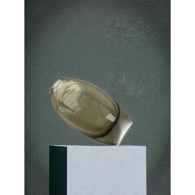 1960s Smoky Glass Vase by Bengt Orup for Johansfors, Sweden, 1960s For Sale - Image 5 of 10