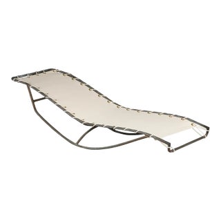Walter Lamb for Brown Jordan Bronze 'Waikiki' Rocking Chaise, 1960s, New Canvas For Sale