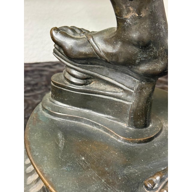 19th Century Grand Tour Neo Classical Bronze of Dancing Faun with Cymbals For Sale - Image 15 of 18