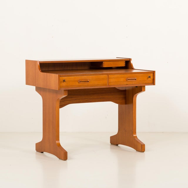 Mid-Century Modern Mid-Century Modern Italian Teak Desk by IMB, 1960s For Sale - Image 3 of 18