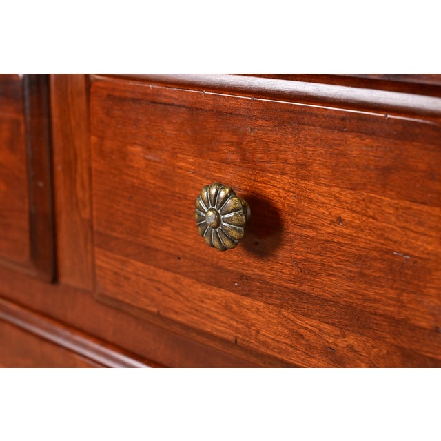 Brown Thomasville French Provincial Louis XV Carved Cherry Wood Chest of Drawers For Sale - Image 8 of 16
