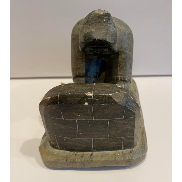 1960s Dimu Inuit Style Soapstone Carving of Ice Fisherman Chairish