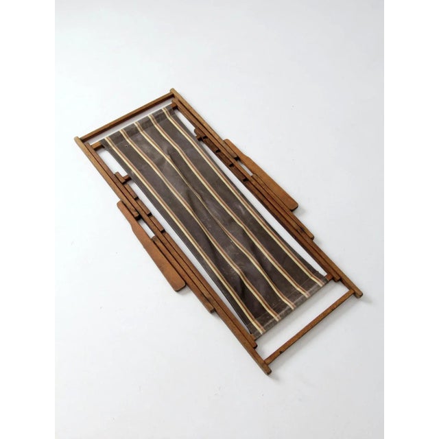 Mid 20th Century Mid Century Striped Deck Chair For Sale - Image 5 of 13