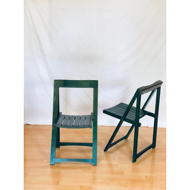 Mid-Century Modern Folding Chairs attributed to Aldo Jacober and Alberto Bazzani, Set of 2 For Sale - Image 3 of 18