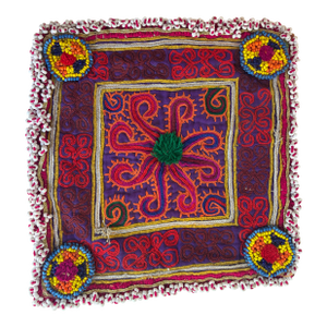 Mid 20th Century Indian Embroidered + Beaded Applique