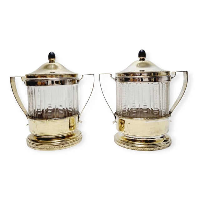 Large Art Nouveau Lidded Containers with Glass Inserts, 1890s, Set of 2 For Sale - Image 15 of 15
