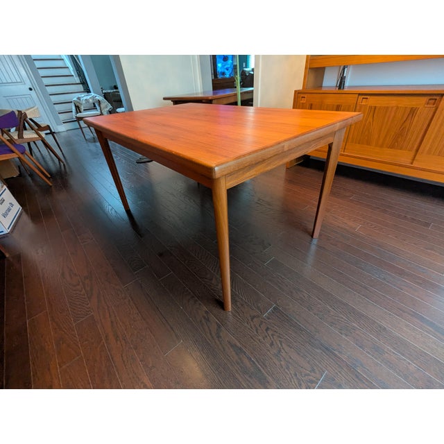 Vintage 1960s Danish Modern Teak Draw-Leaf Dining Table by Brdr. Furbo For Sale In Atlanta - Image 6 of 18