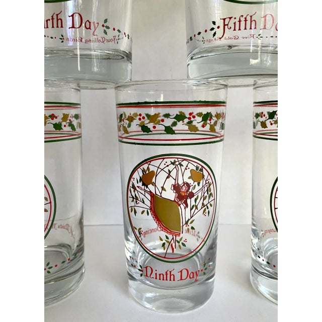 Mid 20th Century Complete Set 12 Days of Christmas Anchor Hocking Glasses For Sale In Los Angeles - Image 6 of 11