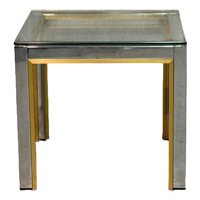 Vintage Chromed Metal and Glass Coffee Table by Renato Zevi, 1970s For Sale