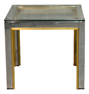 Vintage Chromed Metal and Glass Coffee Table by Renato Zevi, 1970s