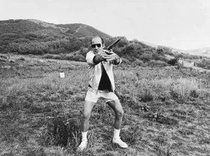 Hunter S. Thompson' Contemporary Archival Black and White Photograph Print From the Original Negative by Michael Ochs - 20x16