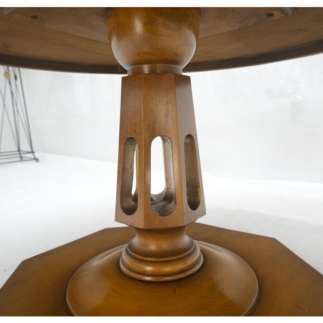 John Widdicomb Very Fine Mid Century Modern 36" Round Rosewood Banded Top Coffee Table MINT For Sale - Image 4 of 13