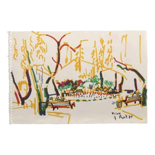 Reynold Arnould, Kiev, Watercolor and Marker Drawing, 1970 For Sale