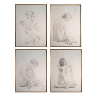 Lluis Gallart y Garcia, Nude The Four Seasons, Graphite, Framed For Sale