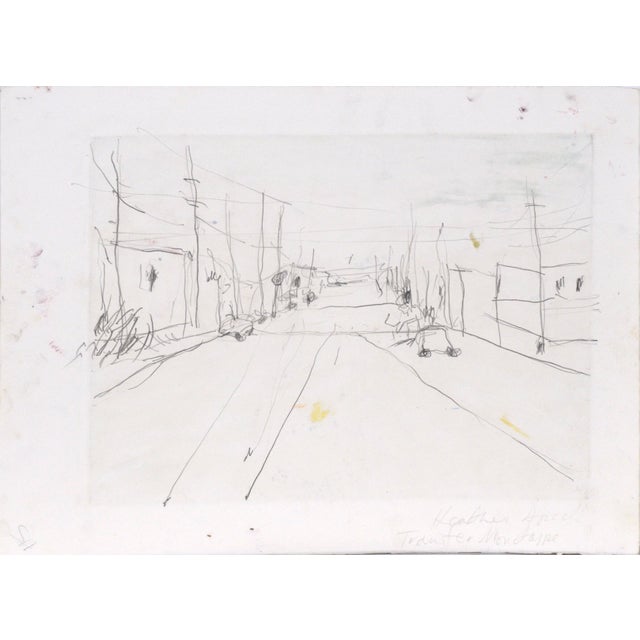 Abstracted Cityscape - Transfer Monotype in Oil on Paper by Heather Speck For Sale - Image 11 of 11