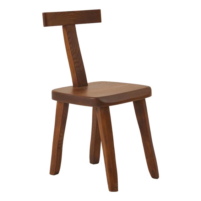 Olavi Hanninen Brutalist T Chair in Solid Elm, 1950s For Sale