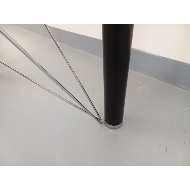 1980s Vintage Round Dining Table in Smoked Glass with Black Metal and Chrome Metal, 1980s For Sale - Image 5 of 18