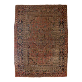 Antique Persian Mohtasham Kashan Rug 7'6'' X 10'3'' For Sale