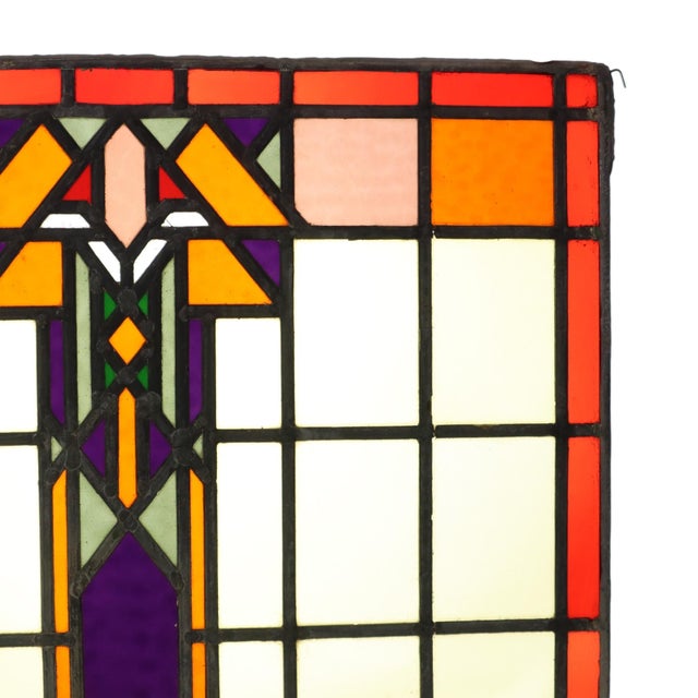 Art Deco Amsterdam School Stained Glass Window, 1930s For Sale - Image 6 of 16