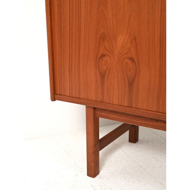 Brown Scandinavian Sideboard with Cantilevered Handles, 1960s For Sale - Image 8 of 12