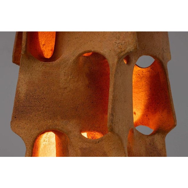 Flamme Lamp in Terracotta by Guy Bareff, France, 1970s For Sale - Image 6 of 18