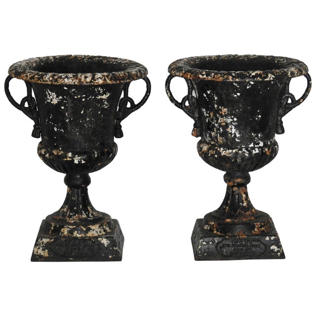 Pair of 19th Century Cast Iron Planters With Rope Designed Handles For Sale - Image 10 of 10