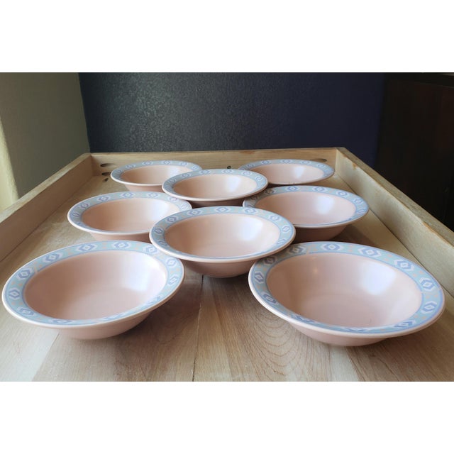 Late 20th Century Vintage Southwest Stoneware Cereal Bowls - Set of 8 by Treasure Craft For Sale - Image 5 of 9