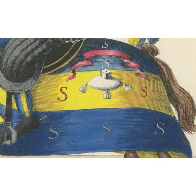 Vibrant Heraldic Horses and Armor, 1842, Paper For Sale - Image 4 of 9