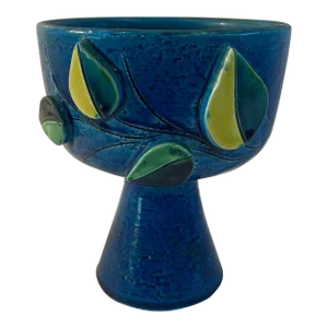 Vintage Aldo Londi Rimini Italian Ceramic Pedestal Planter for Bitossi