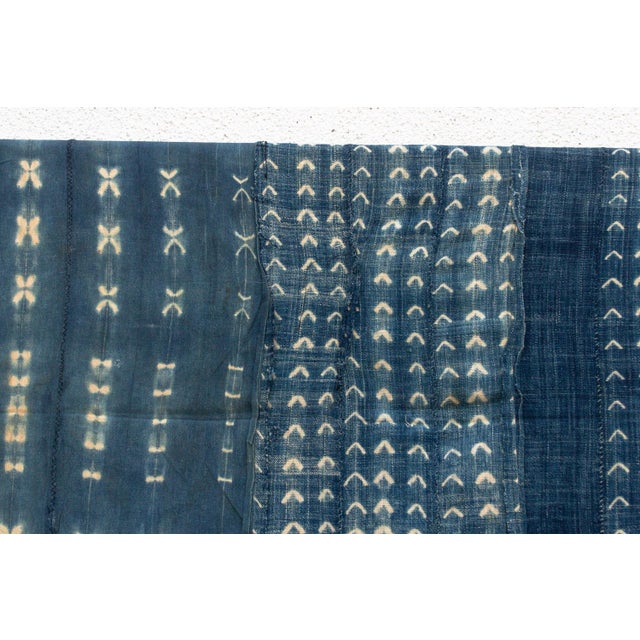 Vintage African Moss "Sahelian Oasis" Indigo Throw For Sale In Los Angeles - Image 6 of 8