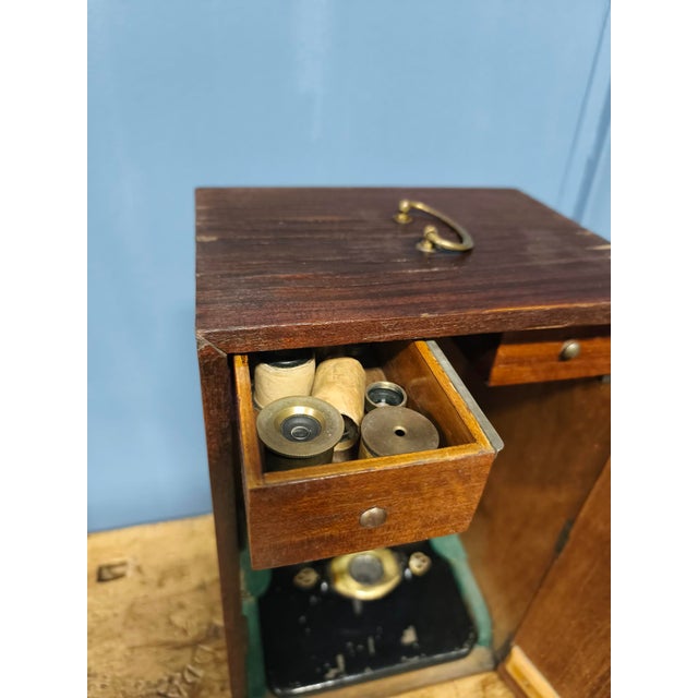 Antique Wood and Copper Combination Microscope, 1850s For Sale - Image 5 of 18