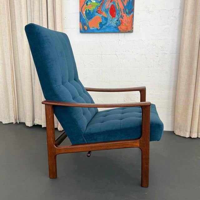 1960s Scandinavian Modern Oak High-Back Recliner Lounge Chair For Sale - Image 9 of 9