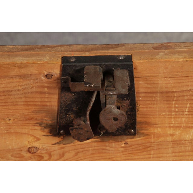 Small Antique Chamfered Chest in Softwood, 1897 For Sale - Image 11 of 18