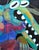 Early 21st Century Cecilia Beaven Contemporary Abstract Green and Pink Biomorphic Double Alligator Figure Painting, 21st Century For Sale - Image 5 of 10