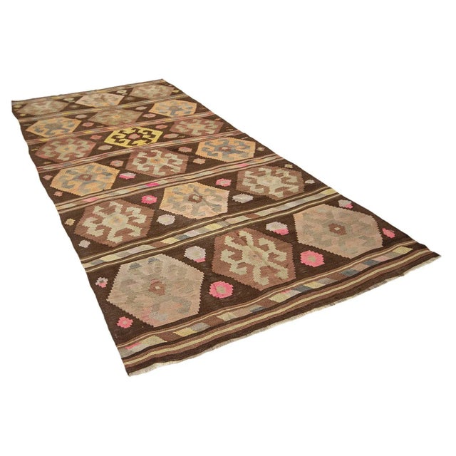 Traditional Vintage Turkish Kars Kilim Rug For Sale - Image 3 of 7