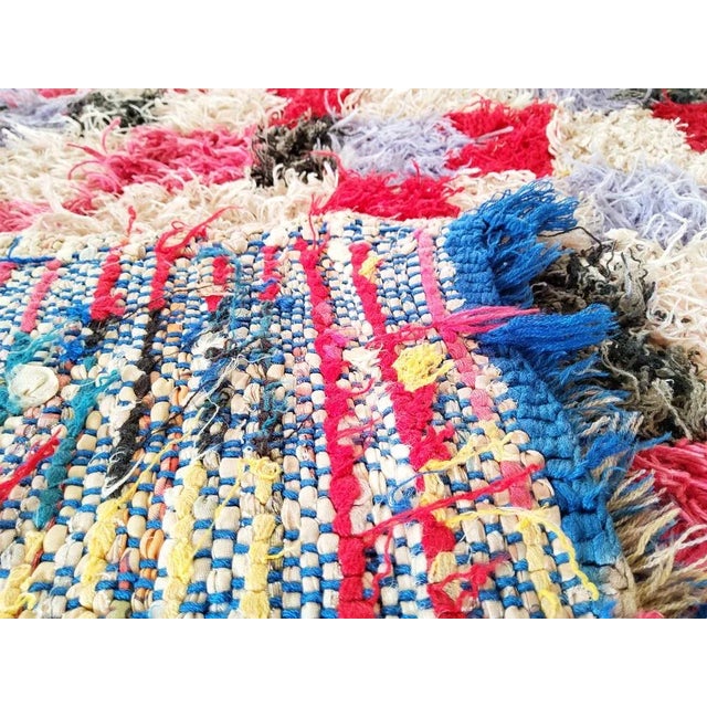 Pink Vintage Multicolored Boucherouite Berber Rug, 1980s For Sale - Image 8 of 9