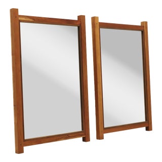 John Kelly Black Cherry W/ Black Walnut Pegs Wall Mirrors J1 Series J-39 - Pair For Sale