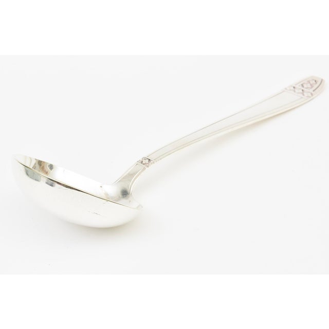 Vintage Art Deco/ Arts and Crafts Silver Plate Serving Soup Ladle or Spoon, 1920's For Sale In Miami - Image 6 of 11