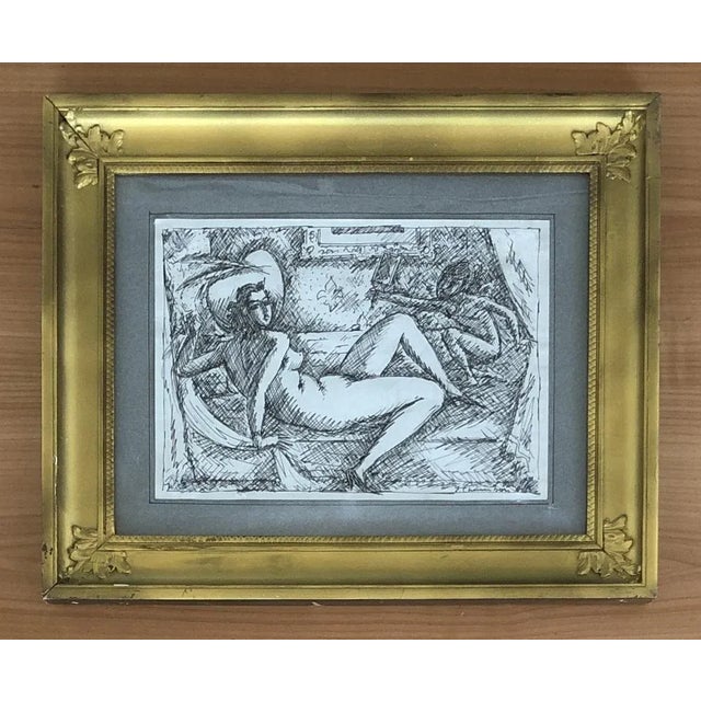 Emile-François Chambon, Femme et enfant posant, Pencil on Paper, Frame For Sale - Image 9 of 9