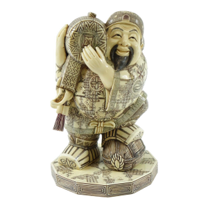 Mid 20th Century Heavily Carved Sculpture of Figure of a Man