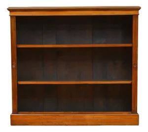 English Victorian Open Bookcase in Walnut, 1890
