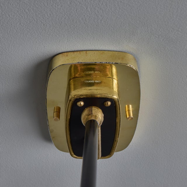 1950s Stilnovo Perforated Black Metal and Brass Sconce With Stamped Label For Sale - Image 17 of 17