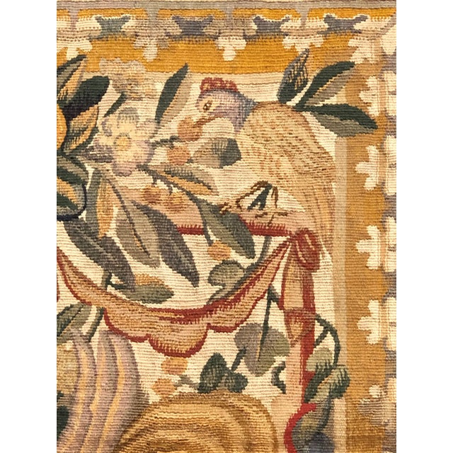 18th Century Small Fruit and Floral Green Yellow Red Tapestry, 1780s For Sale - Image 5 of 14