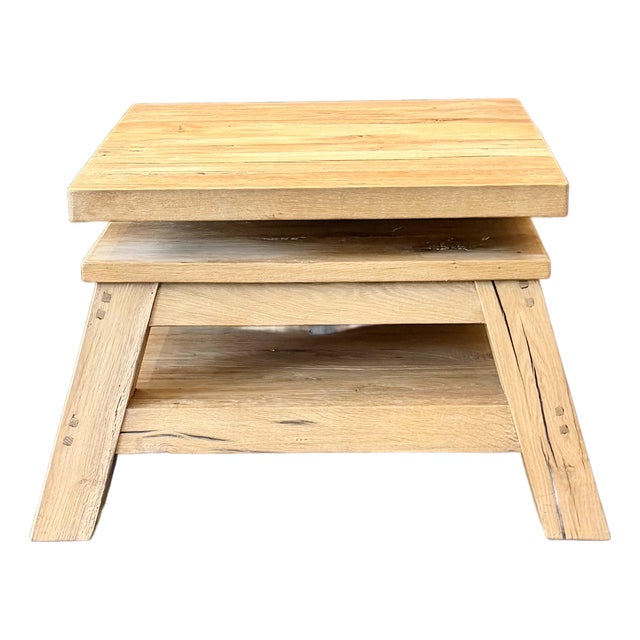 1980s Reclaimed Oak Coffee Table, With Rotating Top For Sale