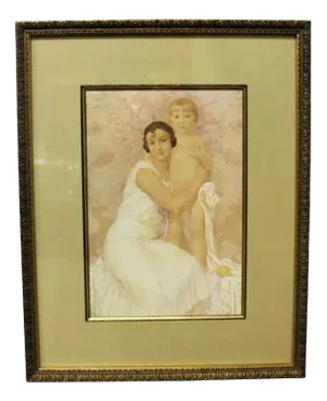 Gustave Lorain, The Mother and the Child, 1930, Lithograph