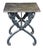 A fine French garden or conservatory table in the Neoclassical style, featuring a square figure marble top resting upon a...