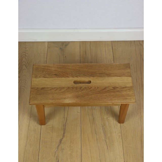Wooden Low Stool in Ash Wood, 1980s For Sale - Image 6 of 7