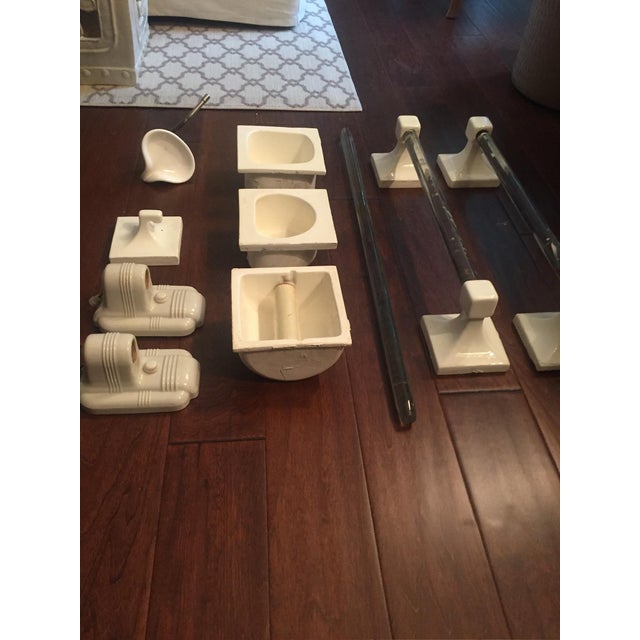Vintage bathroom fixture set. Dimensions vary by item. Sold as a set.