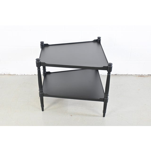 Heritage Furniture French Regency Black Lacquered Wedge Table For Sale - Image 10 of 13