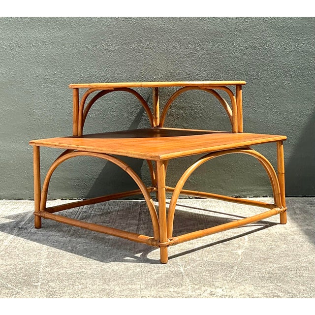 Mid 20th Century Vintage MCM Stacked Corner Table For Sale - Image 5 of 12